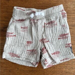 Ben Sherman Kids Fish Print Shorts - Cream and Red